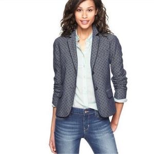 GAP Academy Blazer Chambray/Navy Dot Sz 10